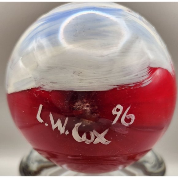 Vintage 3D Snowman Ornament Handmade Painted Styrofoam1996 Signed EUC - Picture 4 of 5